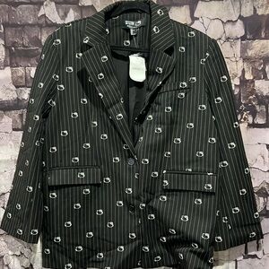 FOREVER 21 Hello Kitty Black Blazer with Notched Lapels oversized